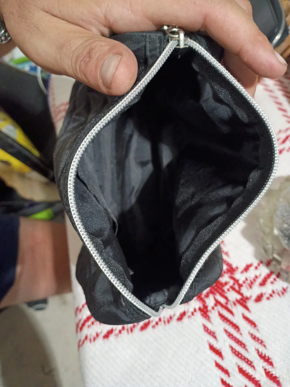 Black Quilted Women’s Cosmetic Pouch